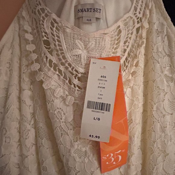 NWT Smart Set Canada Floral White Sleeveless Dress Size L - Picture 3 of 5